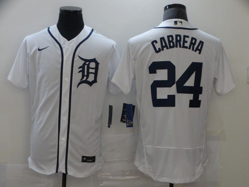 Men Detroit Tigers 24 Cabrera White Elite Nike MLB Jerseys
